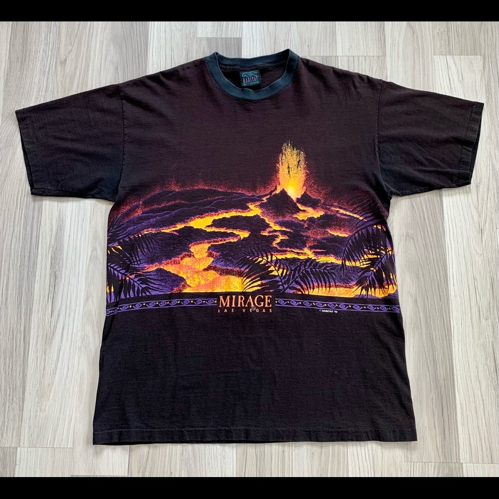90s Mirage Las Vegas Volcano Lava Habitat T-Shirt.